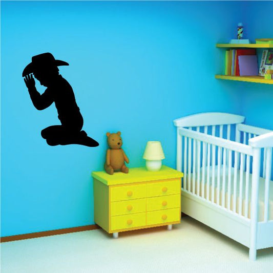 Image of Cowboy Child Praying Decal