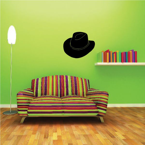 Black cowboy hat vinyl wall decal