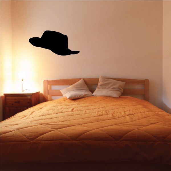 Black cowboy hat wall decal silhouette