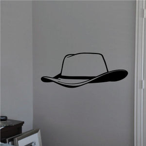 Cowboy hat wall decal with black vinyl silhouette of a cowboy hat
