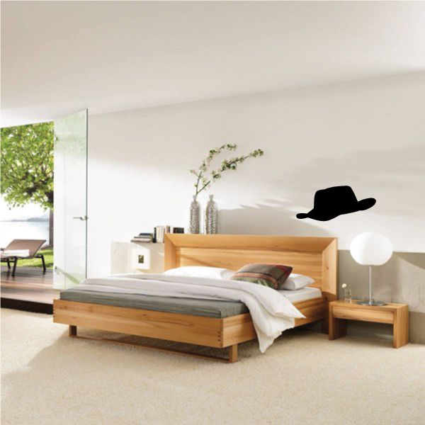 Black cowboy hat wall decal silhouette