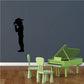 Praying cowboy decal, black silhouette standing
