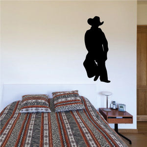 Black cowboy silhouette vinyl wall decal sticker