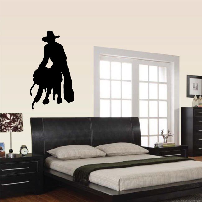 Image of Cowboy Wall Decal - Vinyl Decal - Car Decal - 057