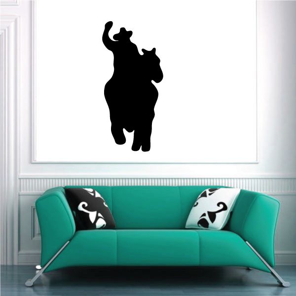 Black cowboy silhouette vinyl wall decal