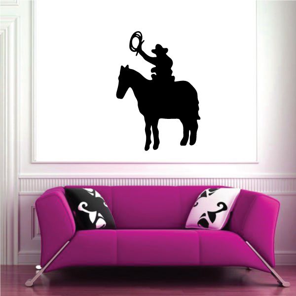 Image of Cowboy Wall Decal - Vinyl Decal - Car Decal - 124