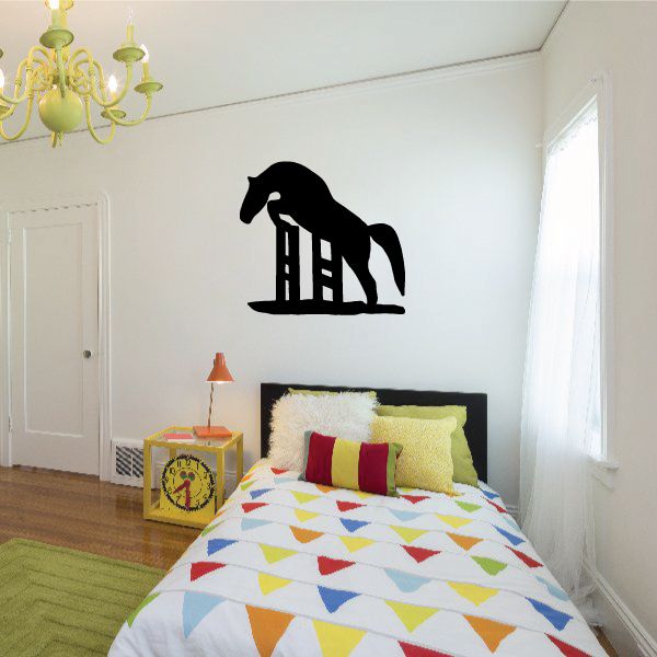 Black cowboy on horse vinyl wall decal