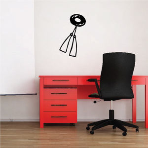 Cowboy wall decal with hat and boots, black outline figure on light background