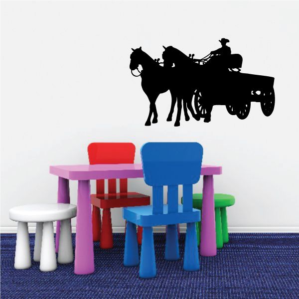 Vinyl wall decal of a black cowboy riding a horse silhouette