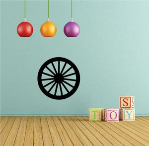 Spoked wheel vinyl wall decal