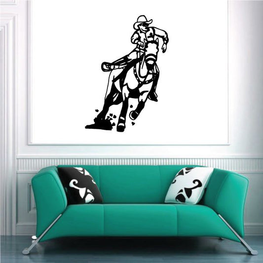 Image of Cowboy Wall Decal - Vinyl Decal - Car Decal - LARGE 076