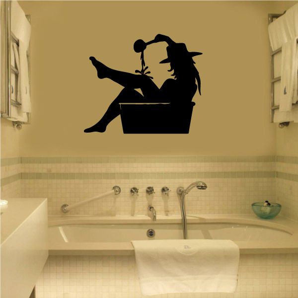 Black cowgirl vinyl wall decal silhouette