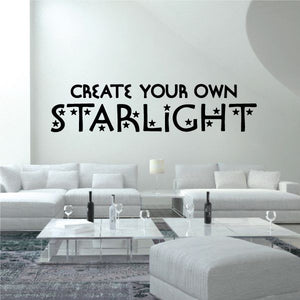 Starlight wall decal with “CREATE YOUR OWN STARLIGHT” text and star icons