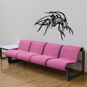 Horned beetle decal with black crawling beetle graphic