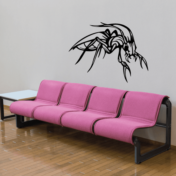 Horned beetle decal with black crawling beetle graphic