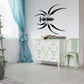 Black spider wall decal with detailed legs and body