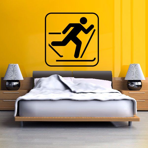 Image of Cross Country Skiing Sign Decal 