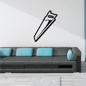 Crosscut saw decal, black line art wall sticker