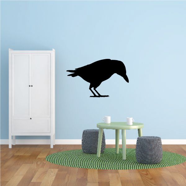 Image of Crow Watching Silhouette Decal