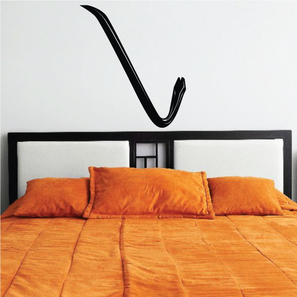 Crowbar wall decal in dark black, curved handle and straight bar