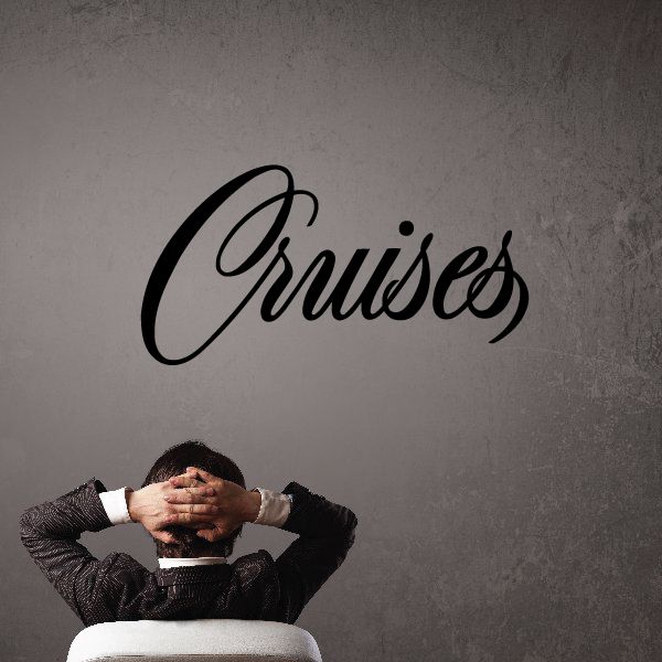 Cruises wall decal with black cursive lettering