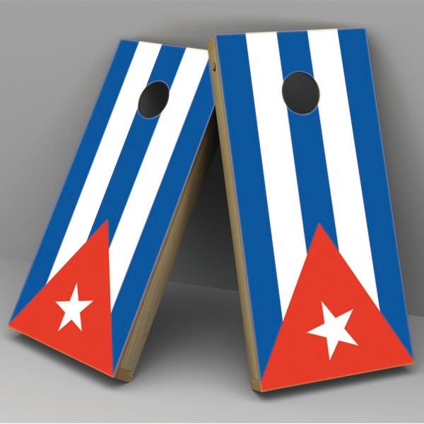 Cuba Flag Cornhole Board Vinyl Decal Wrap