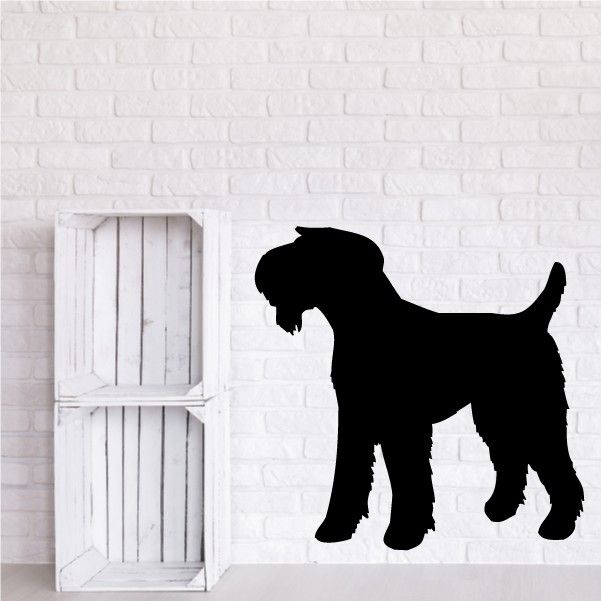 Airedale terrier decal with black dog silhouette
