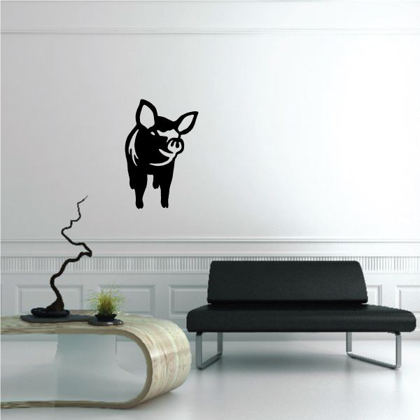 Image of Curious Approaching Pig Decal