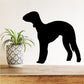 Bedlington terrier decal with black standing dog silhouette