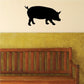 Black pig silhouette decal with tail and curved snout