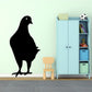 Black pigeon silhouette decal with beak and feet