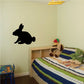 Rabbit wall decal, black silhouette with ears and curled tail
