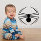 Curved-leg spider wall decal, black spider with arched legs graphic