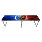 Beer pong table vinyl wrap skin, galaxy blue and red space graphic