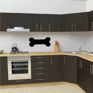 Wide dog bone wall decal, black