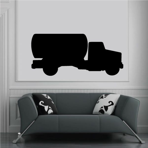 Black propane truck decal silhouette on a rectangular sheet