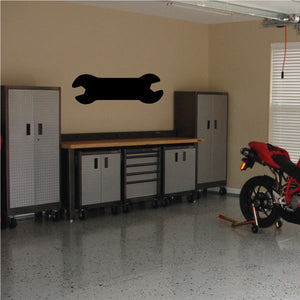 Black toy wrench wall decal with double-ended shape