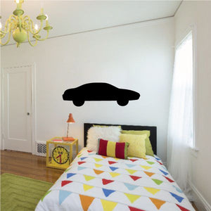 Black simple sport car wall decal silhouette