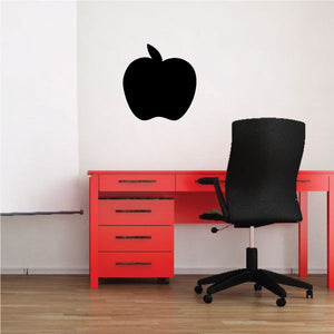 Black apple wall decal silhouette
