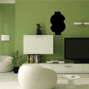 Kids dollar symbol wall decal, black