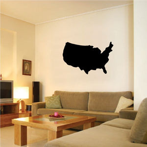 United States map wall decal, dark silhouette