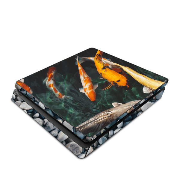 Vinyl skin wrap with koi fish and water design for PlayStation 4 Slim