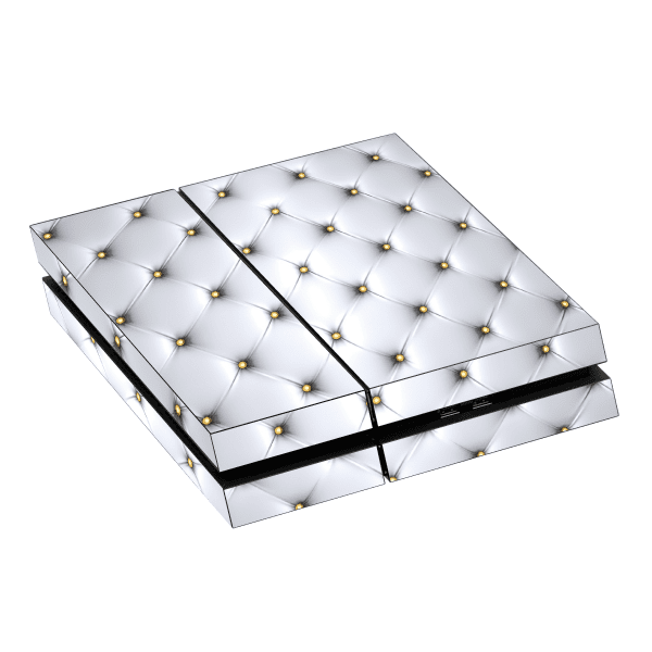 Vinyl PS4 skin wrap with silver starry LED pattern and black trim