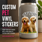 Vinyl pet sticker with two dogs and the word "AFTER" in stylized lettering