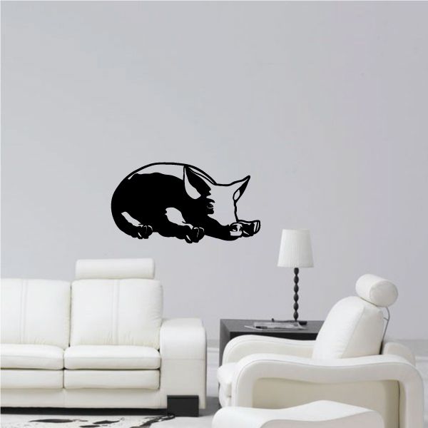 Image of Cute Resting Pig Decal