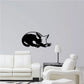 Resting pig wall decal, black silhouette with curly tail