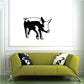 Cute strolling pig wall decal with black-and-white outline and small ears