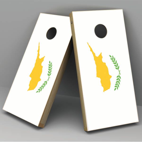 Cyprus Flag Cornhole Board Vinyl Decal Wrap