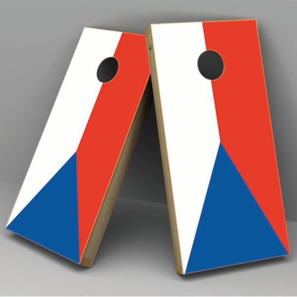 Czech Republic Flag Cornhole Board Vinyl Decal Wrap