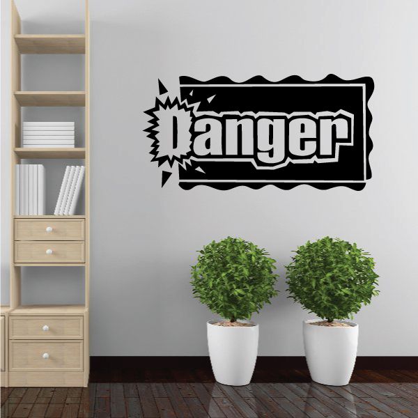 Danger wall decal with bold 'Danger' text in black